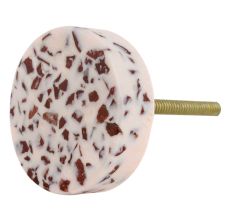 Baby Pink Terrazzo Marble Round Cabinet Knobs